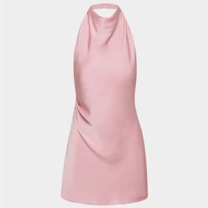 NWT! Aritzia Babaton Audience Satin Mini Dress RARE COLOR Tart Pink